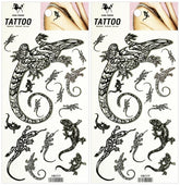 Chameleon Lizard Gecko Temporary Tattoos Fake for Women Men Makeup Hands Arm Leg Chest Shoulder Neck Fashion Removable Sticker Decal Festival Body Paint (Pack 2 PCS.)